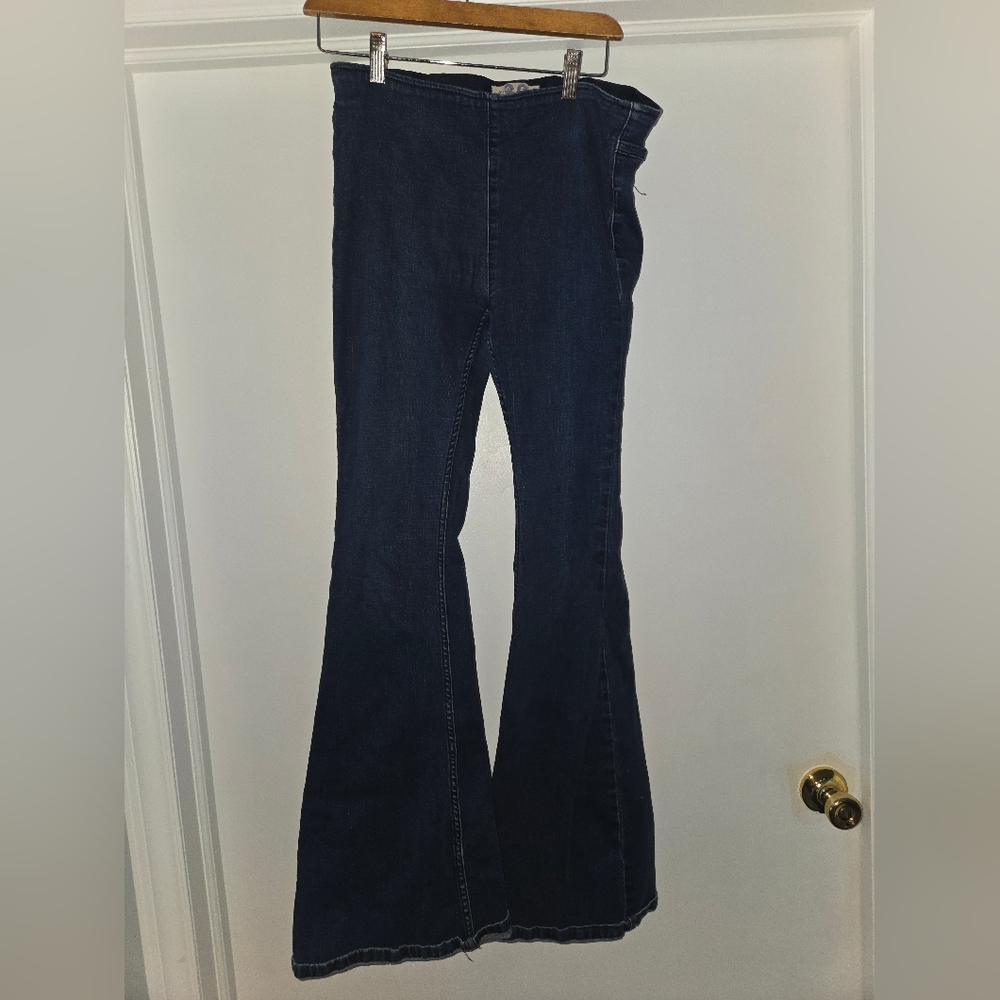 Free People Penny Pull Ons Dark Blue Jeans